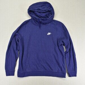 Nike Hoodie Womens Large L Purple Sportswear Essential Funnel Neck Sweatshirt